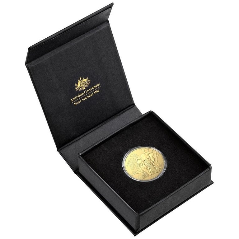 Gold Australia Zoo 1 oz - Elephant in the original coin case