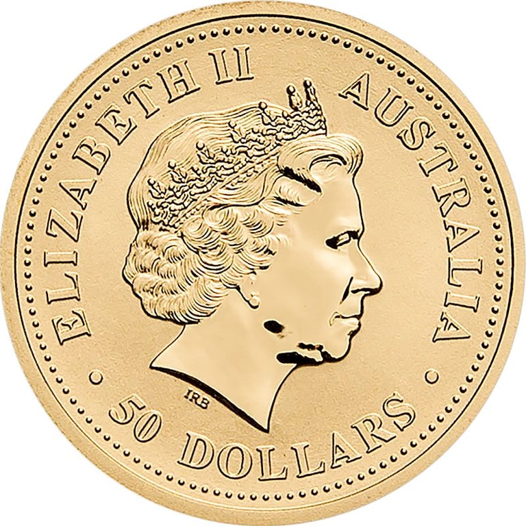 Back of the Gold Australian Nugget 1/2 oz 