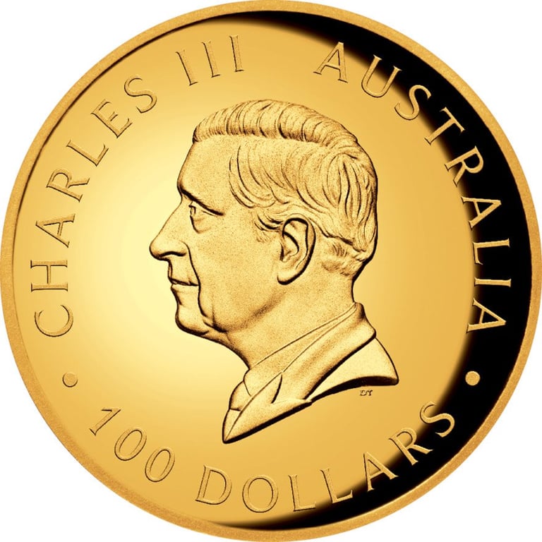 Back of the Gold Kangaroo 1 oz PF - High Relief 2024