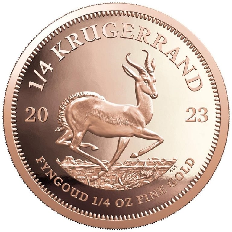 Front of the Gold Krugerrand 1/4 oz PF - 2023