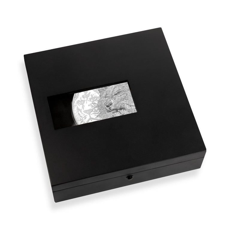 Silver King of the South - Lion 1000 g PF - Ultra High Relief in the original coin case