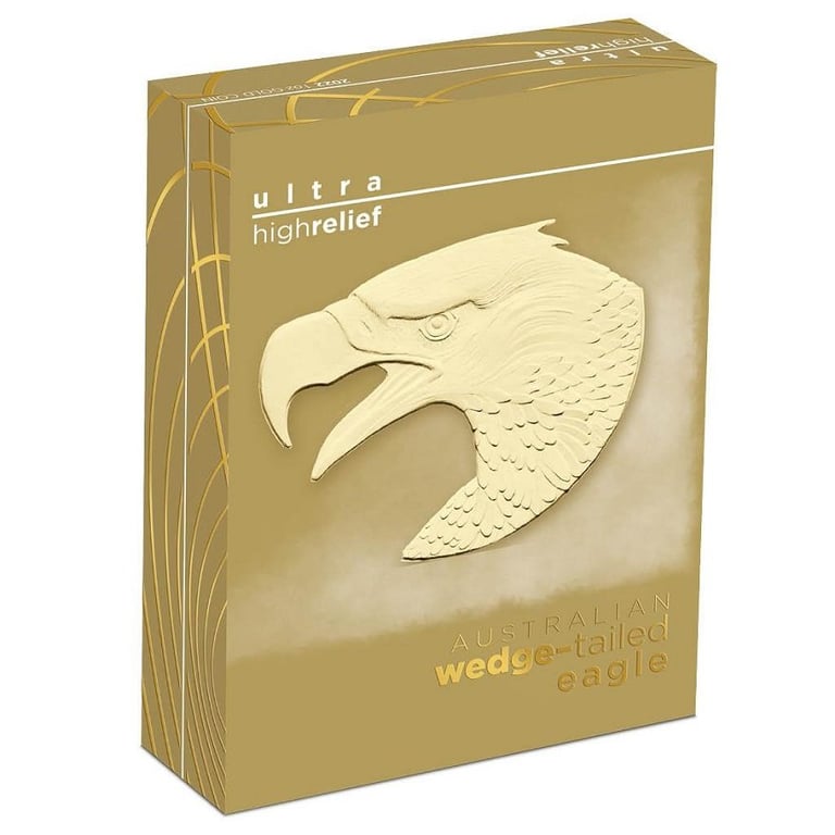 Original coin case of the Gold Wedge Tailed Eagle 1 oz PF - High Relief 2022