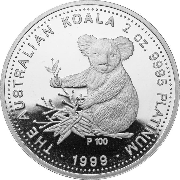 Front of the Koala Platinum 2 ounces