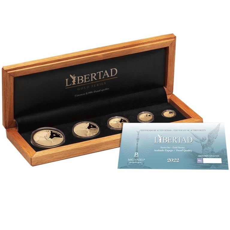 Gold Mexico Libertad - 5 Value Set - PF 2022