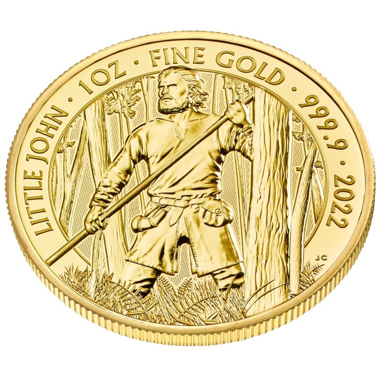 Side view of the Gold Little John 1 oz - Myths and Legends 2022