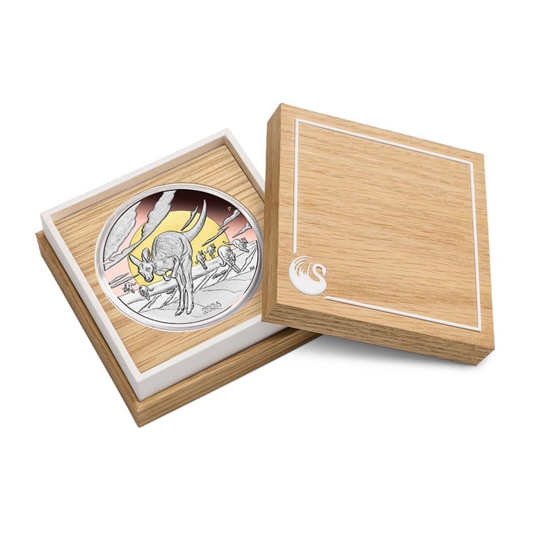 Coin case of Silver 5 oz Kangaroo Proof – Partially Gilded 2026