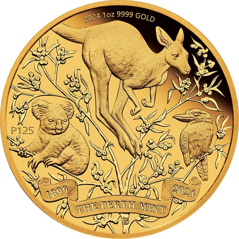 Front of the Gold The Perth Mint's 125th Anniversary 1 oz PF - 2024