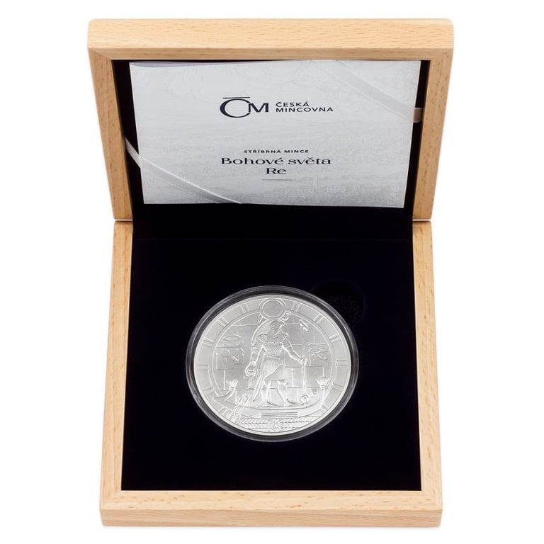 Silver 5 oz Old Gods - Re 2020 in the original coin case