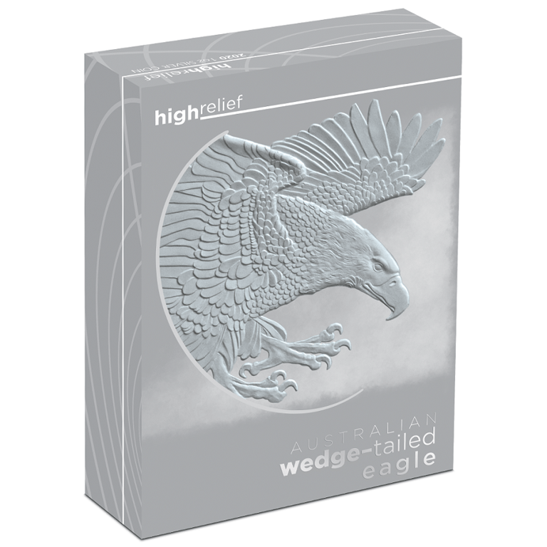 Original coin case of the Silver Wedge Tailed Eagle 1 oz PF - High Relief 2020