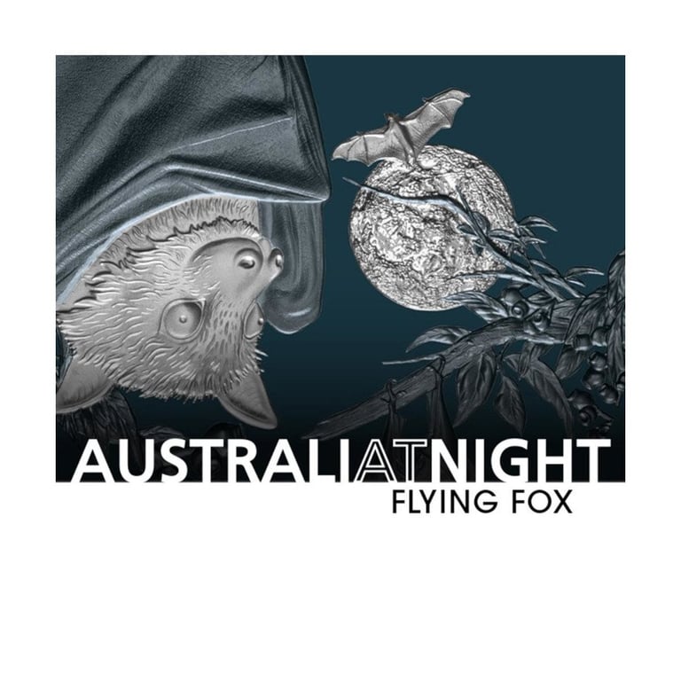 Original coin case of the Silver flying fox 1 oz 2023 - Black Proof