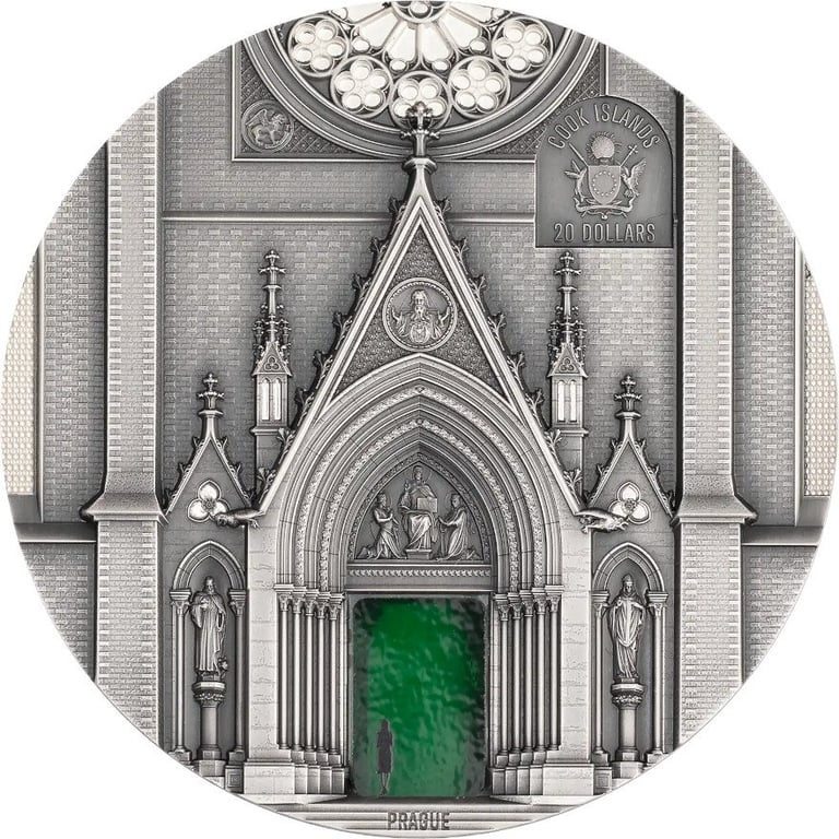 Back of the Silver Tiffany Art Portals Milan & Prague 3 oz 2026