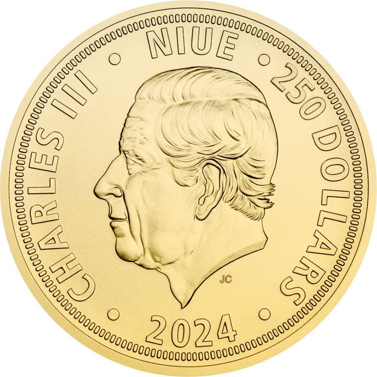 Back of the Gold Czech Lion 5 oz - 2024