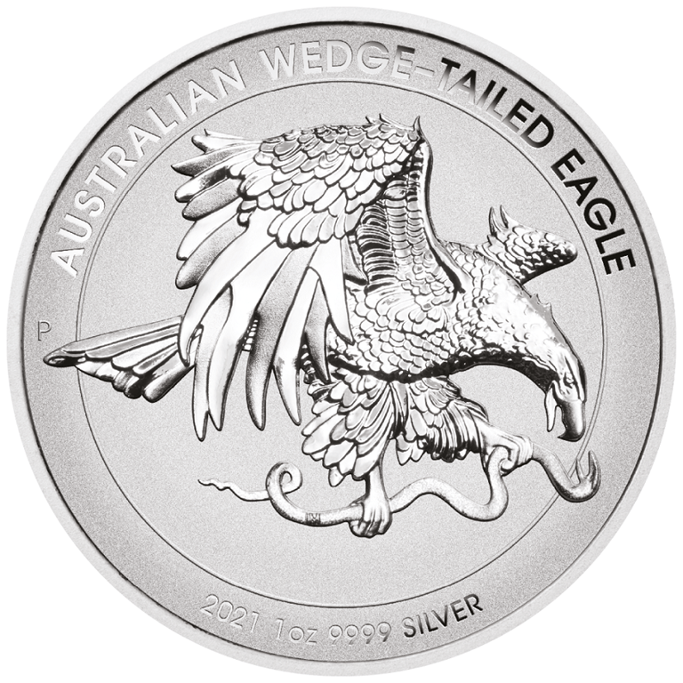 Front of the Silver Wedge Tailed Eagle 2021 - 1 oz PF High Relief
