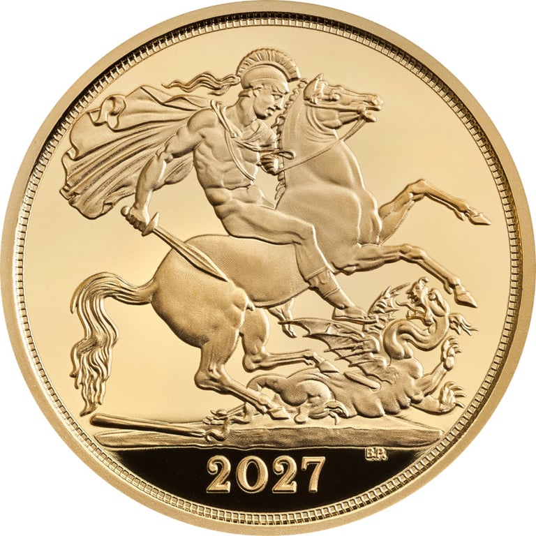 Front of Gold Half-Sovereign PF - 2027