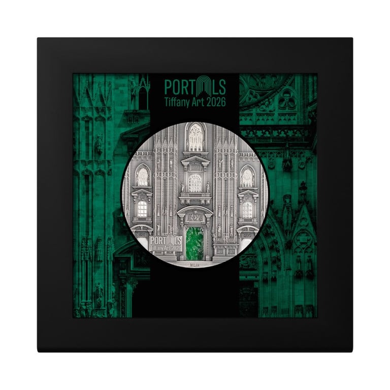 Silver Tiffany Art Portals Milan & Prague 3 oz 2026 in original case