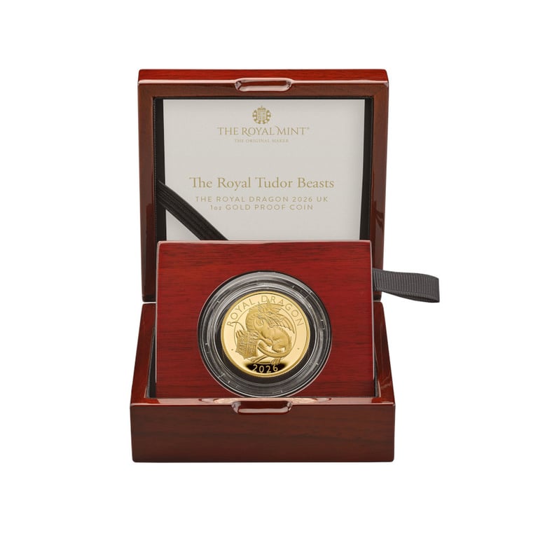 Case of Gold Royal Dragon 1 oz Proof- Royal Tudor Beasts 2026