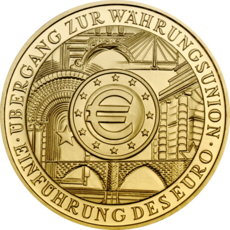Back of the Gold Euro 1 oz