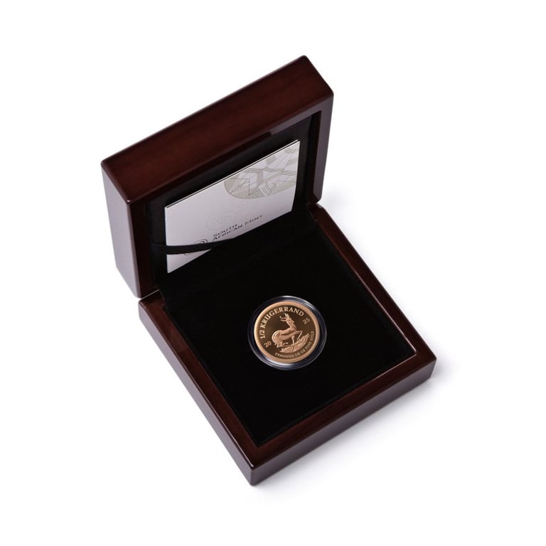 Gold Krugerrand 1/2 oz PF - 2025 in the original coin case