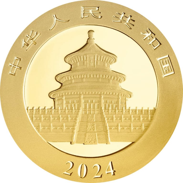 Back of the Gold China Panda 30 g - 2024