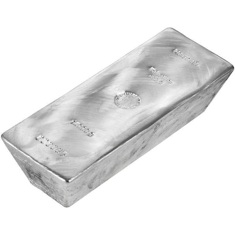 Front of the Silver bar 15000 g diverse - LBMA-certified manufacturer