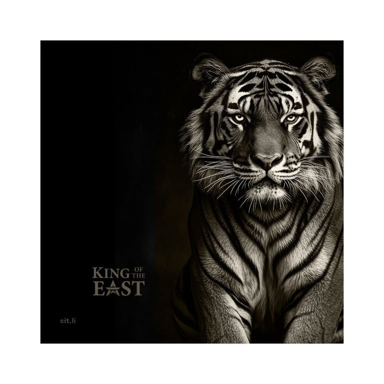 Original coin case of the Gold King of the East - Tiger 1 oz PF - Ultra High Relief