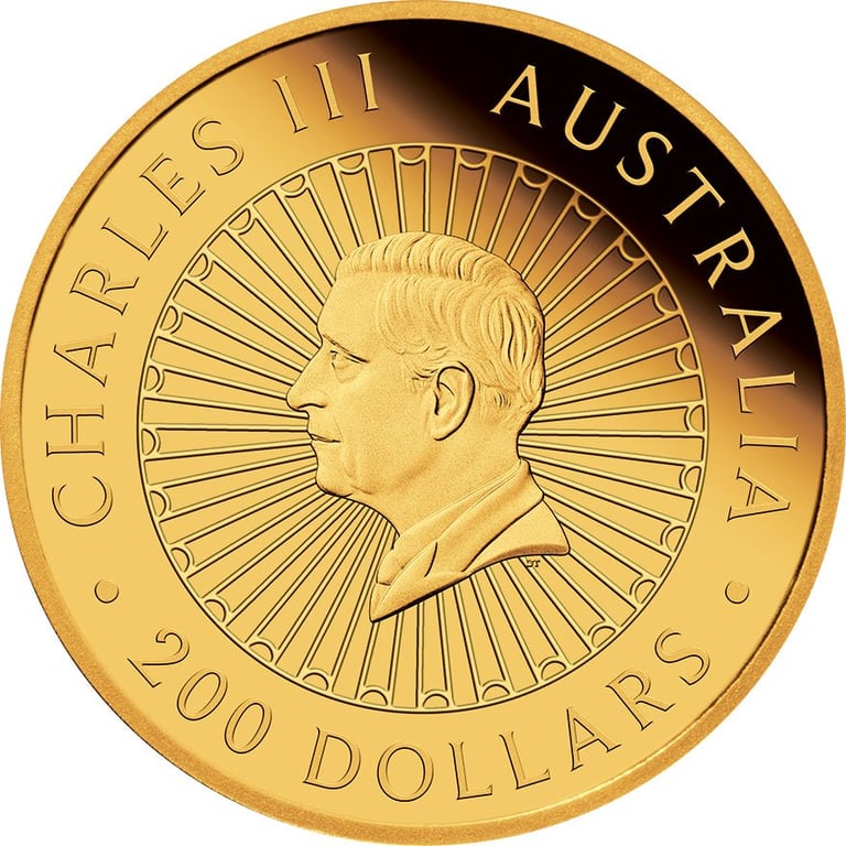 Back of Gold Great Southern Land 1 oz PF - Lepidolith Coin