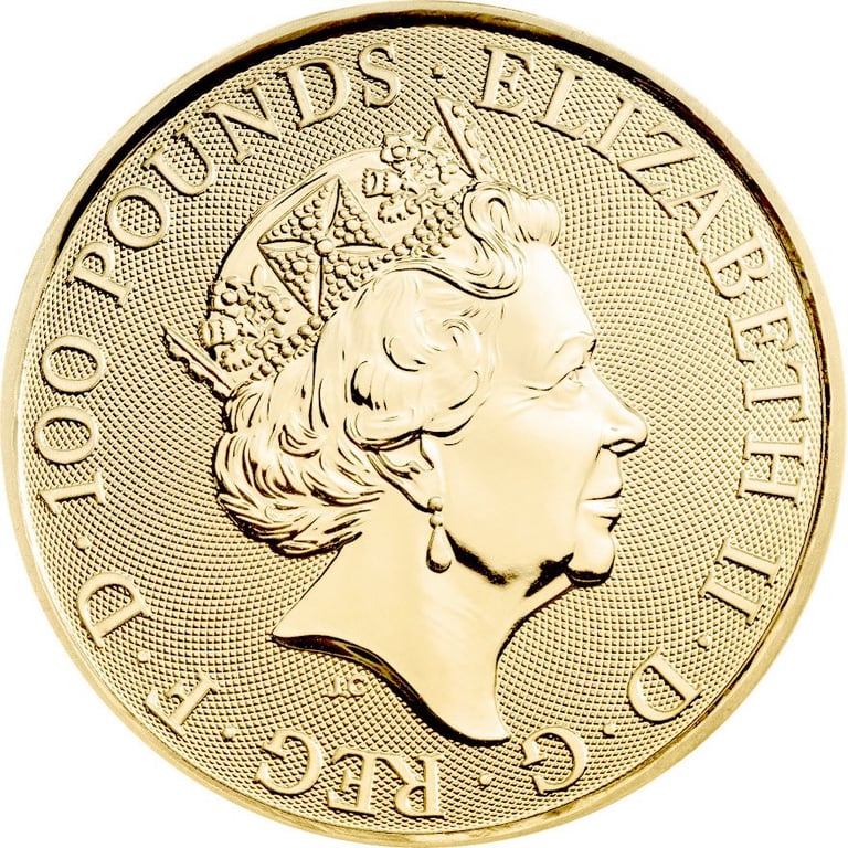 Back of the Gold Lion of England 1 oz - Royal Tudor Beasts 2022