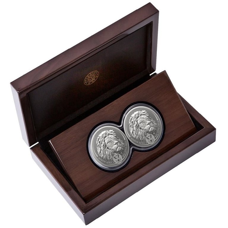 Silver Lion Big Five Series II - 2 x 1 oz PF Set Double Capsule - 2022 in the original coin case