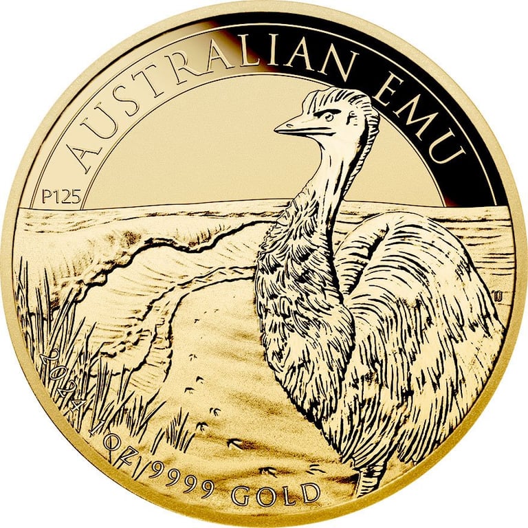 Front of the Gold Emu 1 oz - 2024