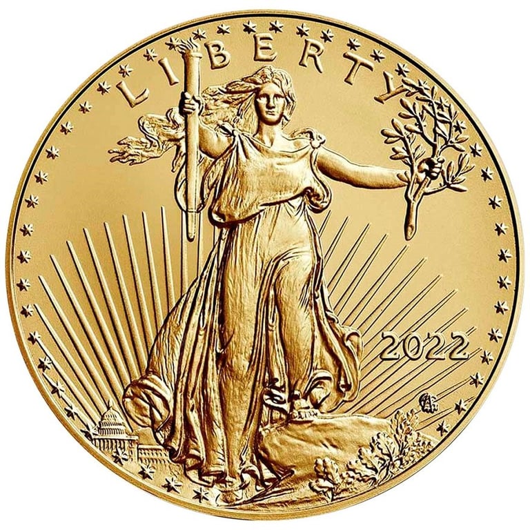 Back of the Gold American Eagle 1/4