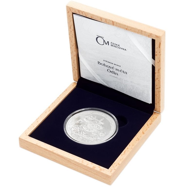 Silver 5 oz Ancient Gods - Odin in the original coin case