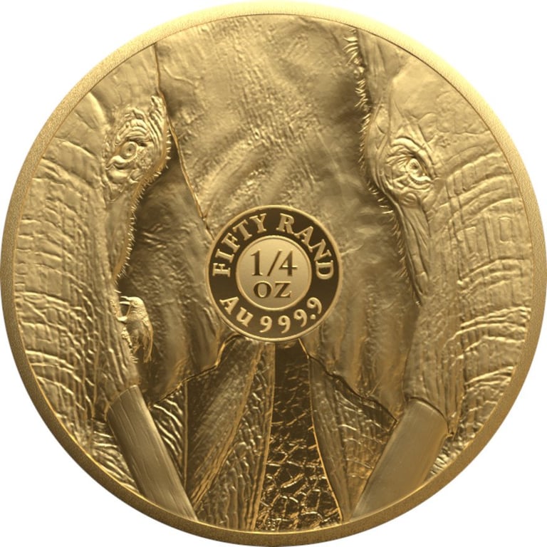 Back of the Gold Elephant 1/4 oz PF - Big Five Series III - 2024