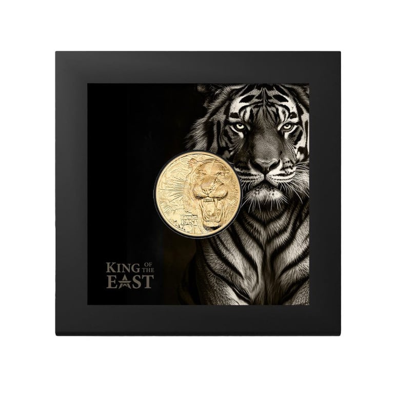Gold King of the East - Tiger 1 oz PF - Ultra High Relief in the original coin case