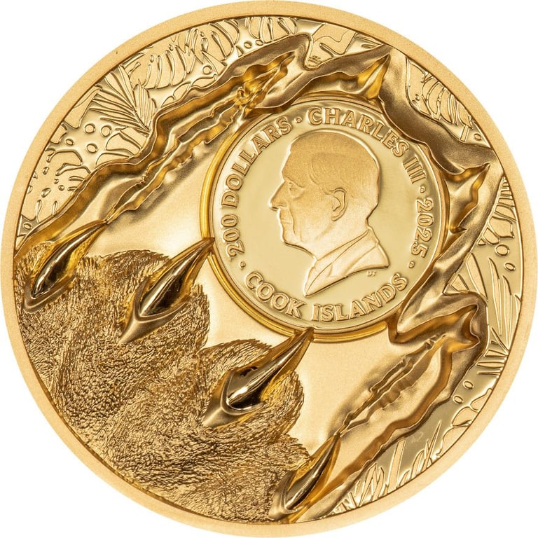 Back of the Gold King of the East - Tiger 1 oz PF - Ultra High Relief