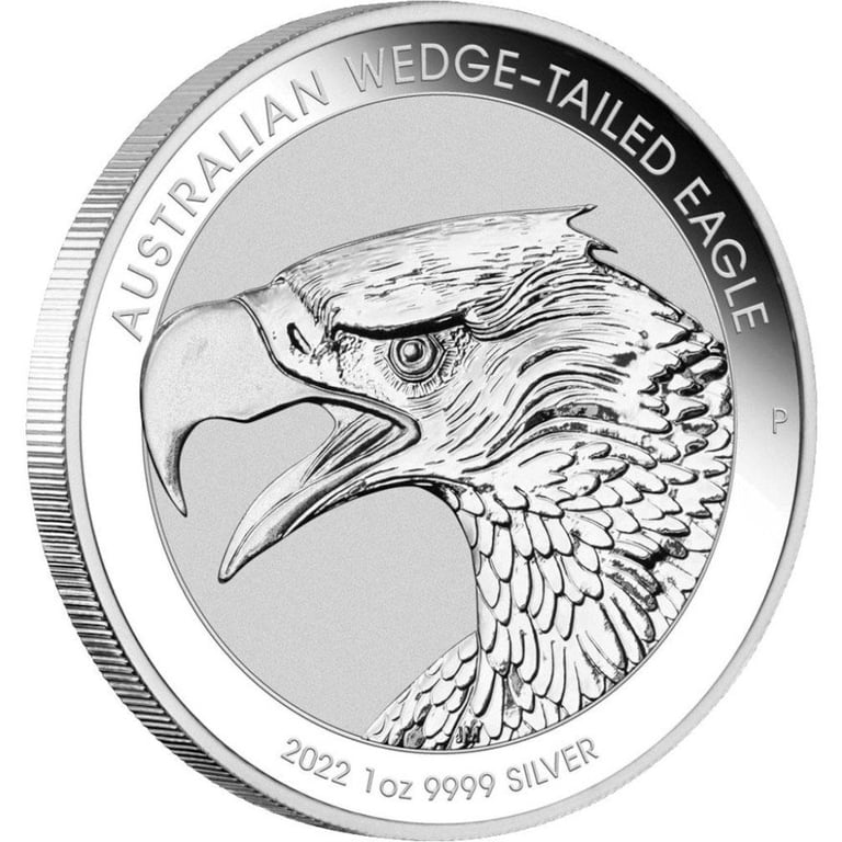 Side view of the Silver Wedge Tailed Eagle 1 oz - 2022