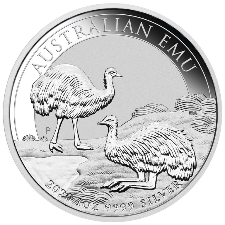 Front of the Silver Emu 1 oz - 2020