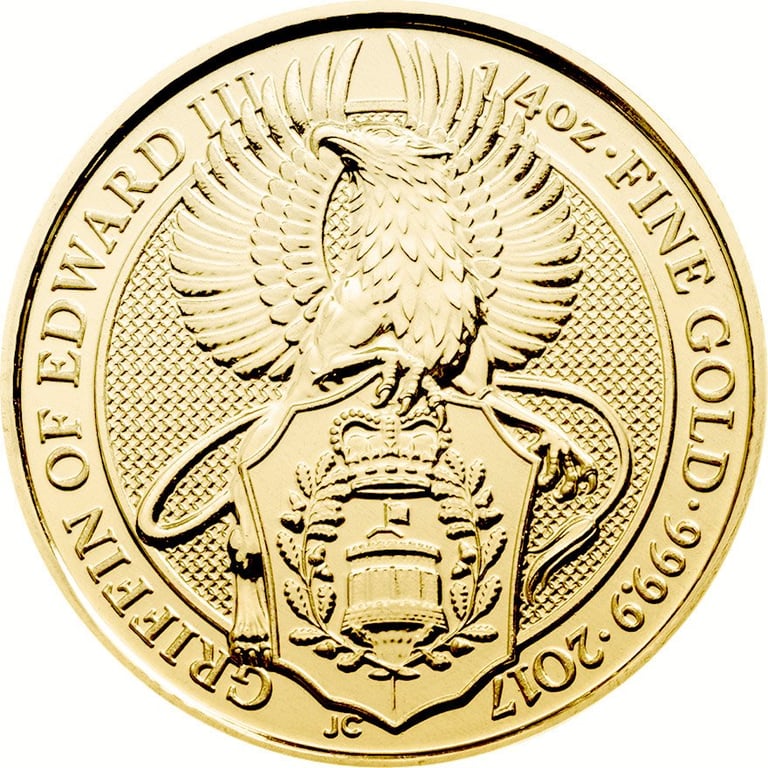 Front of the Gold The Queen's Beasts 1/4 oz - Griffin of Edward