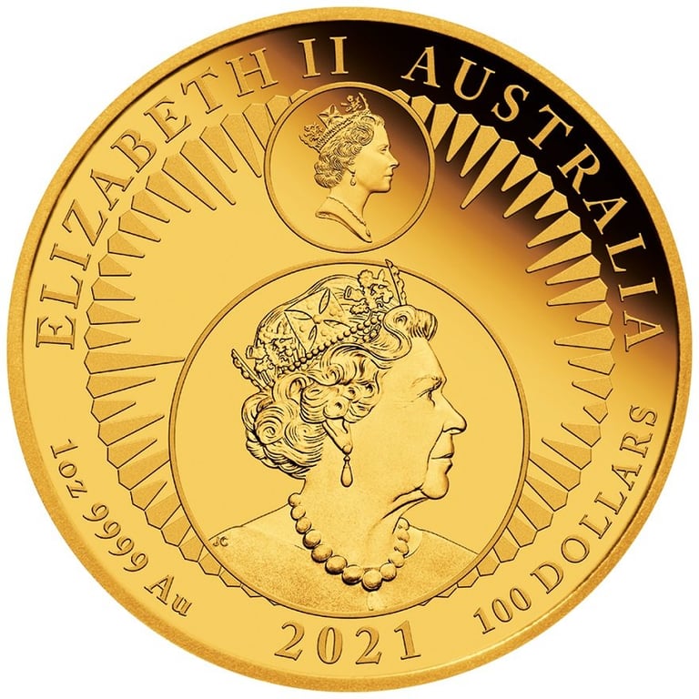 Back of the Gold Kangaroo 1 oz - 35th Anniversary - PF - 2021