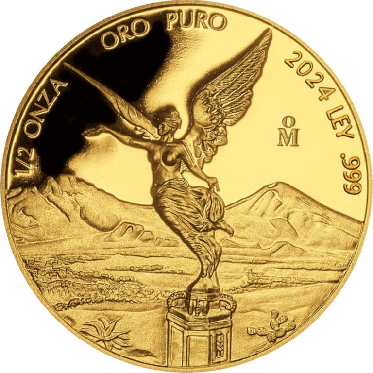 Front of the Gold Mexico Libertad - 5 Value Set - PF 2024