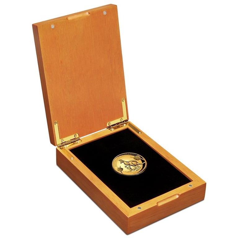 Gold Kangaroo 2 oz PF - High Relief 2020 in the original coin case