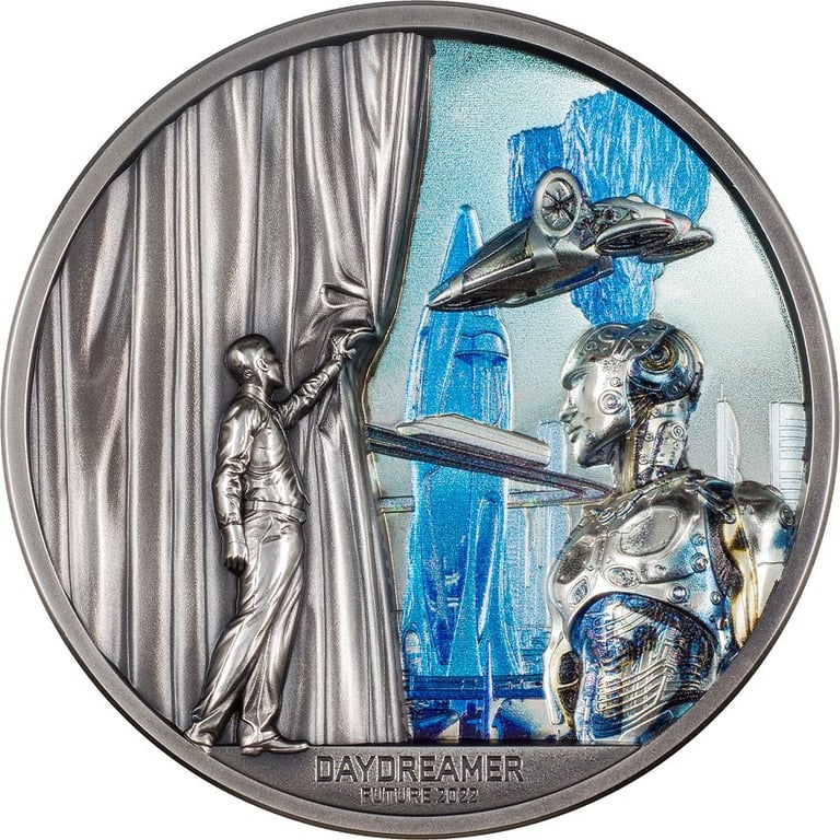 Front of the Silver Daydreamer 2 oz Antique Finish - 2022