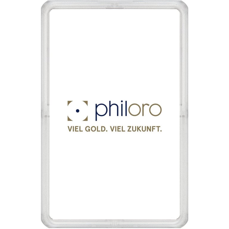 Back of the Gold bar 0.5 g - philoro gift card “Christmas present”