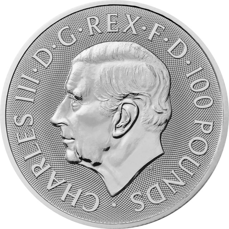 Back of the Platinum Seymour Unicorn 1 oz - Royal Tudor Beasts 2024