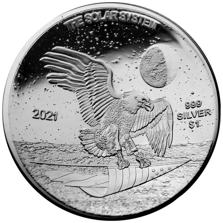 Back of the Silver 1 oz ""Solar System"" 3rd - Venus PF - domed coin 2021
