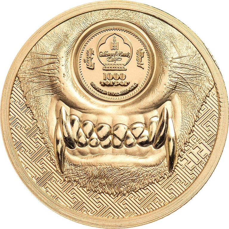 Back of the Gold Mystic Wolf 1/10 oz - Ultra High Relief