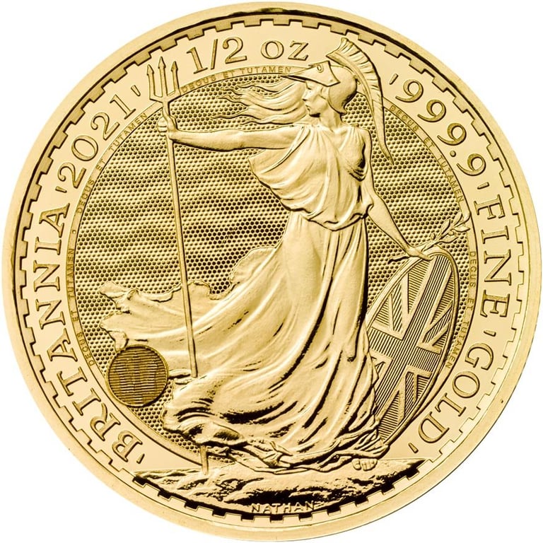 Front of the Gold Britannia 1/2 oz