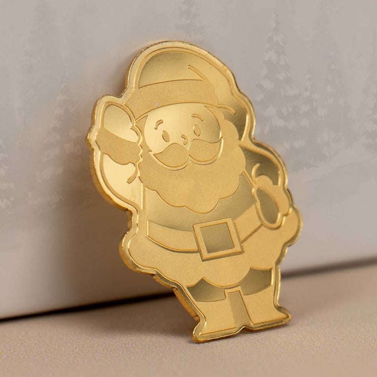 Side view of the Gold Santa Claus 0,5 g