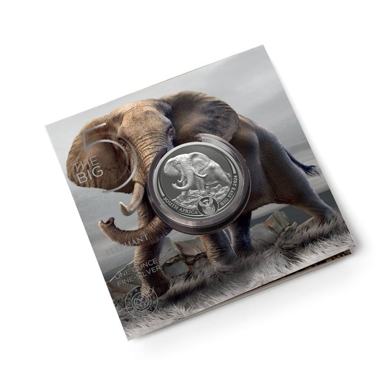 Silver Elephant 1 oz - Big Five Series III - 2024 in the original coin case