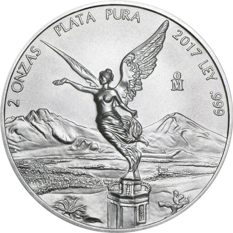 Front of the Silver Mexico Libertad 2 oz 