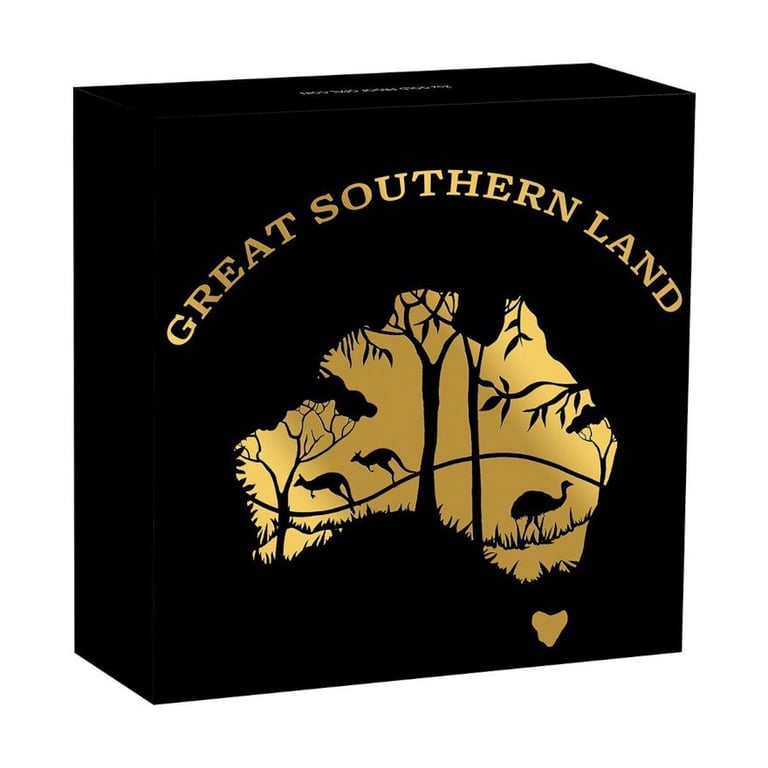 Original coin case of the Gold Great Southern Land 2 oz PF Opal Coin